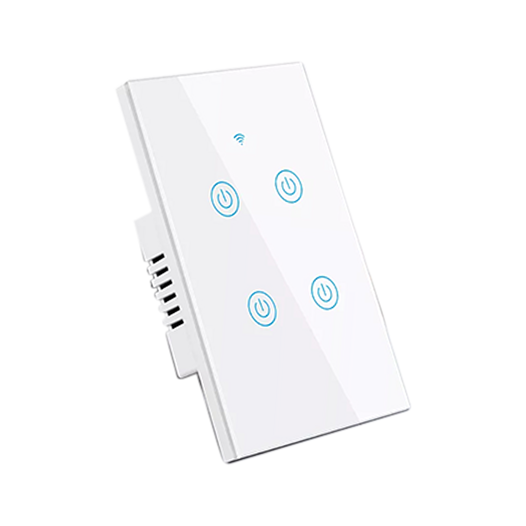 Switch Interruptor Wifi Sin Neutro 4 Botones Blanco